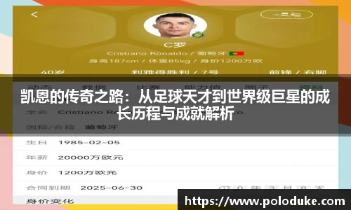 凯恩的传奇之路：从足球天才到世界级巨星的成长历程与成就解析